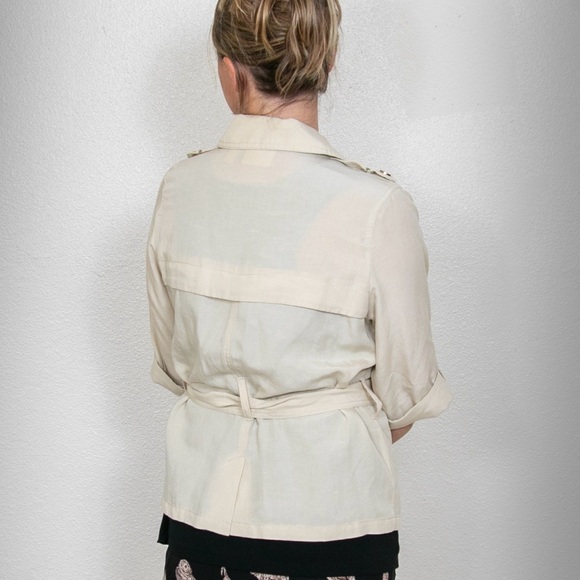 Chico’s Safari Jacket. Beige, lightweight gold accents. Like new. Small - Picture 4 of 14